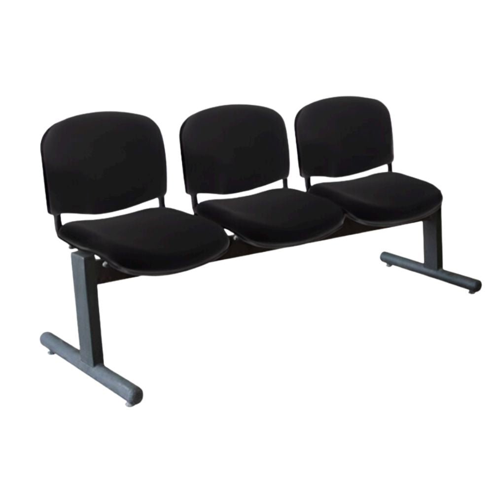 Banca para Sala de Espera - NOGAL BEAT KARLA - Varias Plazas - Asiento y Respaldo Tapizado - Karla 3 plazas - MOBILIARIO EN MOVIMIENTO - NOGAL BEAT - Banca