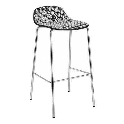 Banco Alto Bicolor para Barra y Cafetería - LABENZE ALHAMBRA banco 157-30000 - Varios Colores - Tecnopolímero Coinyección Bicolor con Base de Acero - 157-30000-ESP - Labenze - NOGAL BEAT - Banco Comercial