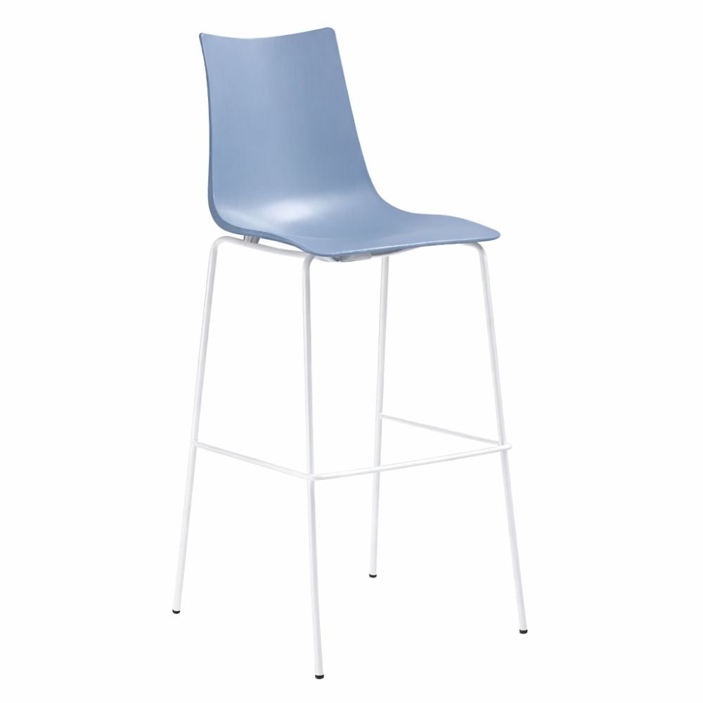 Banco alto Labenze Zebra con base de cuatro patas y descansa pies.