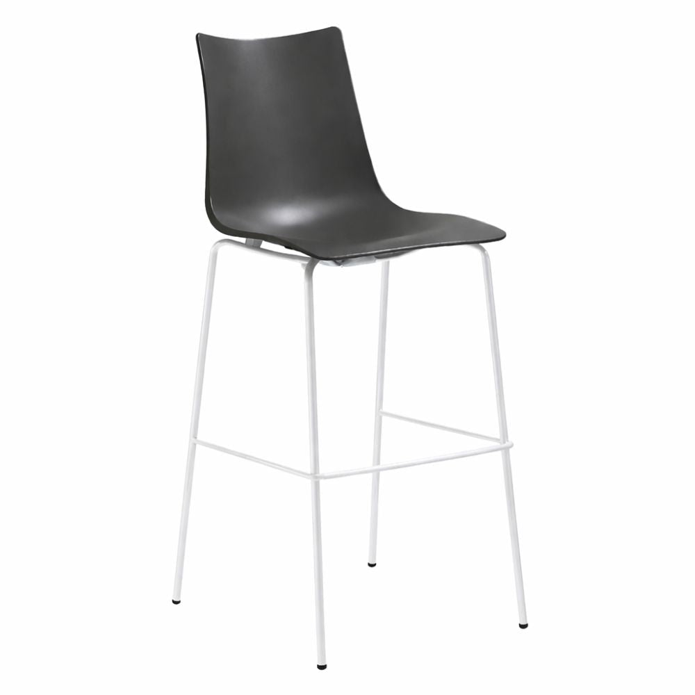 Banco alto Labenze Zebra con base de cuatro patas y descansa pies.