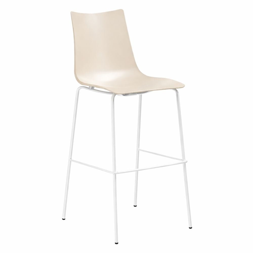 Banco alto Labenze Zebra con base de cuatro patas y descansa pies.