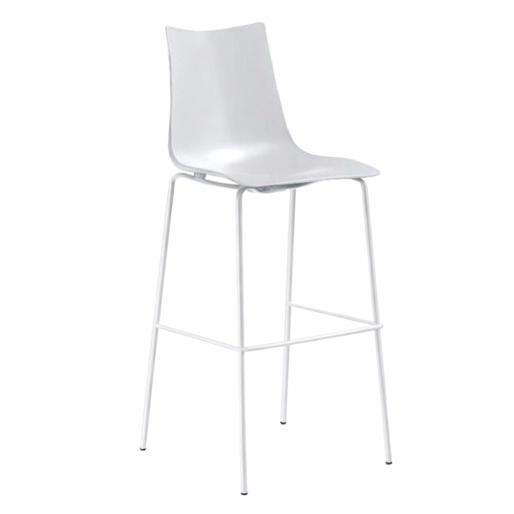 Banco alto Labenze Zebra con base de cuatro patas y descansa pies.