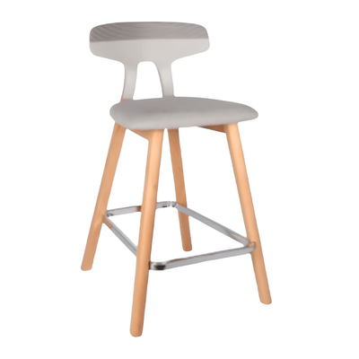 Banco Alto - OFFIHO BLACK SHINE OHV - 80 GRIS - Asiento Tapizado y Respaldo en poliuretano - OHV-80 ALTO GRIS - OFFIHO - NOGAL BEAT - Sillas de Oficina