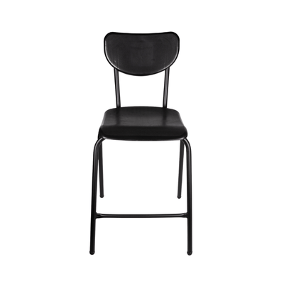 Banco Alto para Bar y Barra - OFFIHO OLIVER OHV - 141 - Negro - Asiento y Respaldo de Polipropileno Antiderrapante - OHV - 141 - OFFIHO - NOGAL BEAT - Bancos