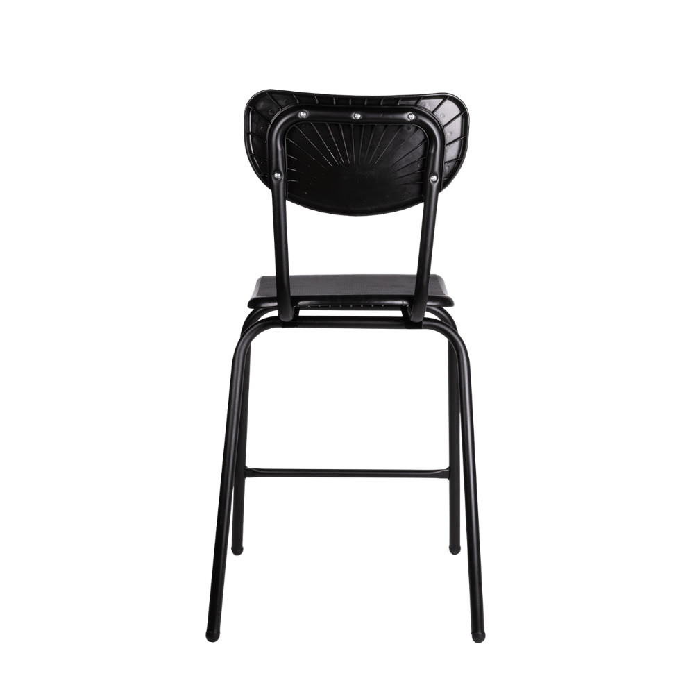 Banco Alto para Bar y Barra - OFFIHO OLIVER OHV - 141 - Negro - Asiento y Respaldo de Polipropileno Antiderrapante - OHV - 141 - OFFIHO - NOGAL BEAT - Bancos