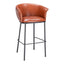 Banco Alto para Bar y Barra - ZUO GARSTON - Varios Colores - Asiento y Respaldo Tapizados en Piel Sintética - 110178 - Zuo - NOGAL BEAT - Banco Comercial