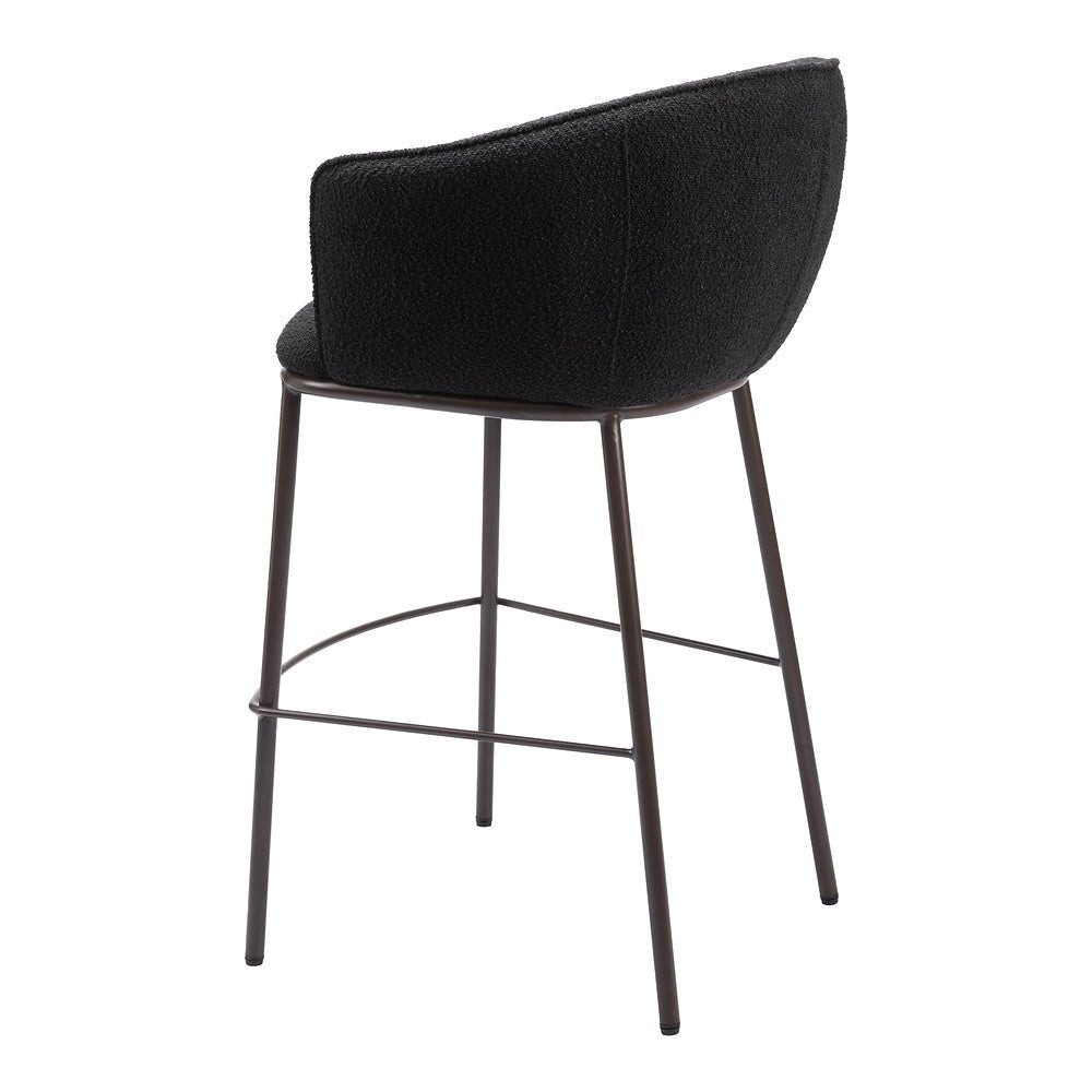 Banco Alto para Barra de Hotel - ZUO ESSEN - Varios Colores - Asiento y Respaldo Tapizados en Tejido Texturizado - 109810 - Zuo - NOGAL BEAT - Banco Comercial