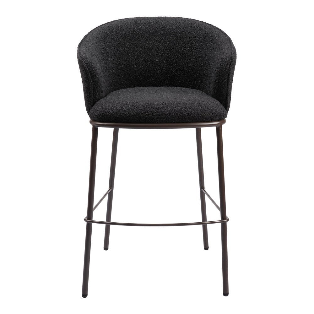 Banco Alto para Barra de Hotel - ZUO ESSEN - Varios Colores - Asiento y Respaldo Tapizados en Tejido Texturizado - 109810 - Zuo - NOGAL BEAT - Banco Comercial