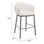 Banco Alto para Barra de Hotel - ZUO ESSEN - Varios Colores - Asiento y Respaldo Tapizados en Tejido Texturizado - 109808 - Zuo - NOGAL BEAT - Banco Comercial