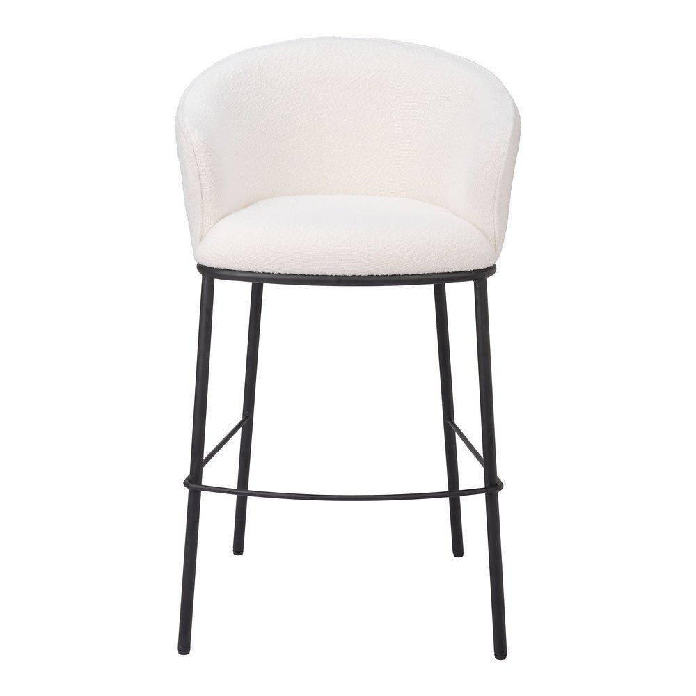 Banco Alto para Barra de Hotel - ZUO ESSEN - Varios Colores - Asiento y Respaldo Tapizados en Tejido Texturizado - 109808 - Zuo - NOGAL BEAT - Banco Comercial