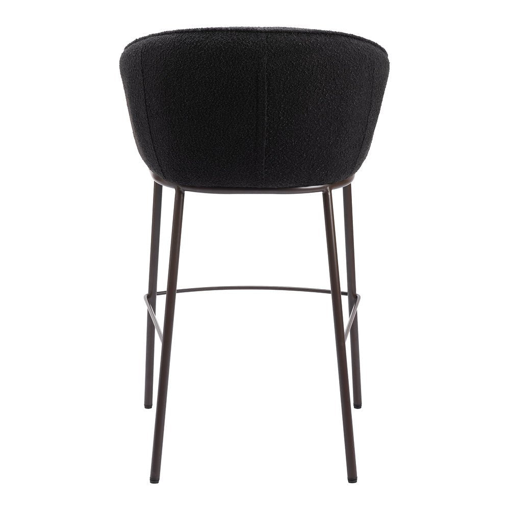 Banco Alto para Barra de Hotel - ZUO ESSEN - Varios Colores - Asiento y Respaldo Tapizados en Tejido Texturizado - 109810 - Zuo - NOGAL BEAT - Banco Comercial