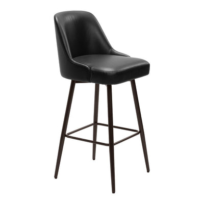 Banco Alto para Bistró - ZUO KEPPEL - Varios Colores - Asiento y Respaldo Tapizados en Piel Sintética - 109975 - Zuo - NOGAL BEAT - Banco Comercial