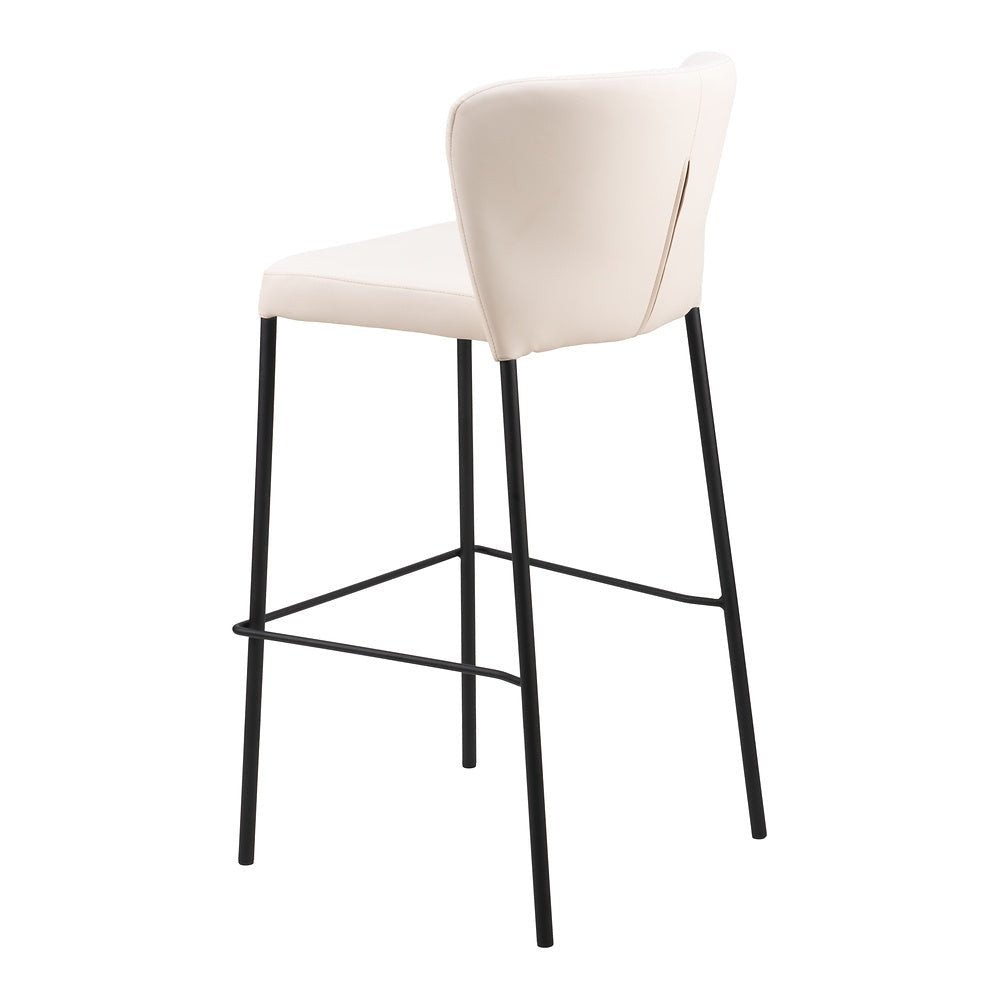 Banco Alto para Bistró - ZUO LINZ - Varios Colores - Asiento y Respaldo Tapizados en Piel Sintética - 109782 - Zuo - NOGAL BEAT - Banco Comercial
