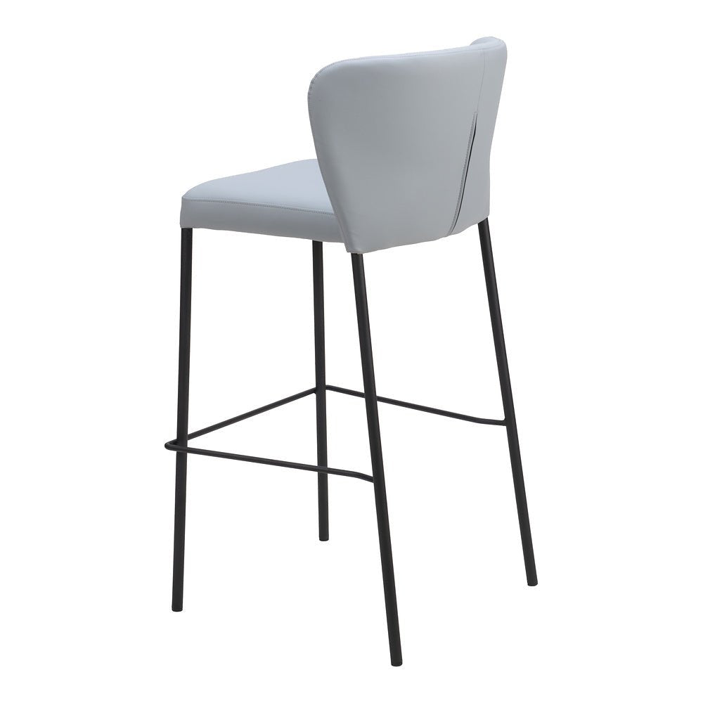 Banco Alto para Bistró - ZUO LINZ - Varios Colores - Asiento y Respaldo Tapizados en Piel Sintética - 109783 - Zuo - NOGAL BEAT - Banco Comercial