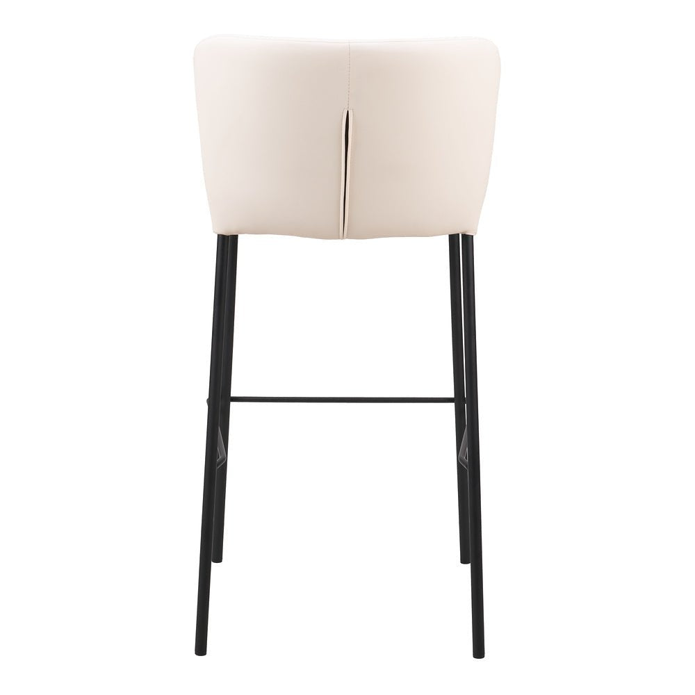 Banco Alto para Bistró - ZUO LINZ - Varios Colores - Asiento y Respaldo Tapizados en Piel Sintética - 109782 - Zuo - NOGAL BEAT - Banco Comercial