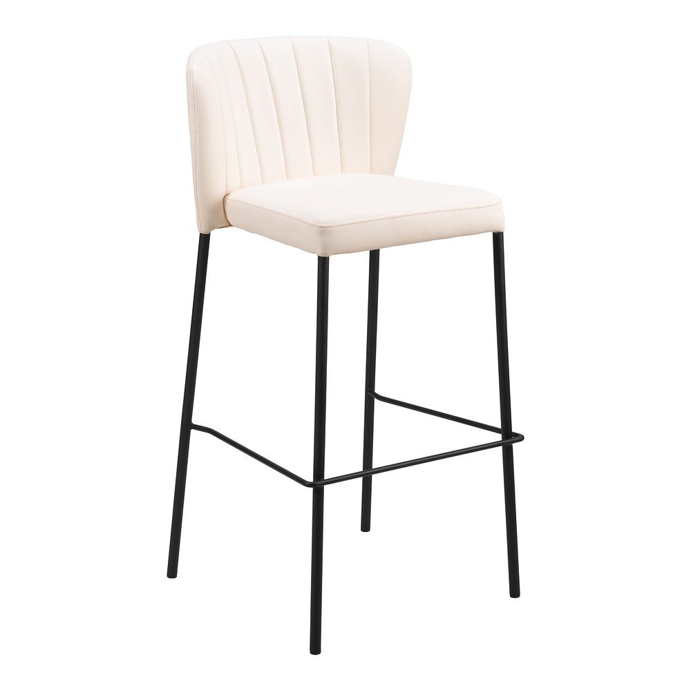Banco Alto para Bistró - ZUO LINZ - Varios Colores - Asiento y Respaldo Tapizados en Piel Sintética - 109782 - Zuo - NOGAL BEAT - Banco Comercial