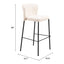 Banco Alto para Bistró - ZUO LINZ - Varios Colores - Asiento y Respaldo Tapizados en Piel Sintética - 109782 - Zuo - NOGAL BEAT - Banco Comercial