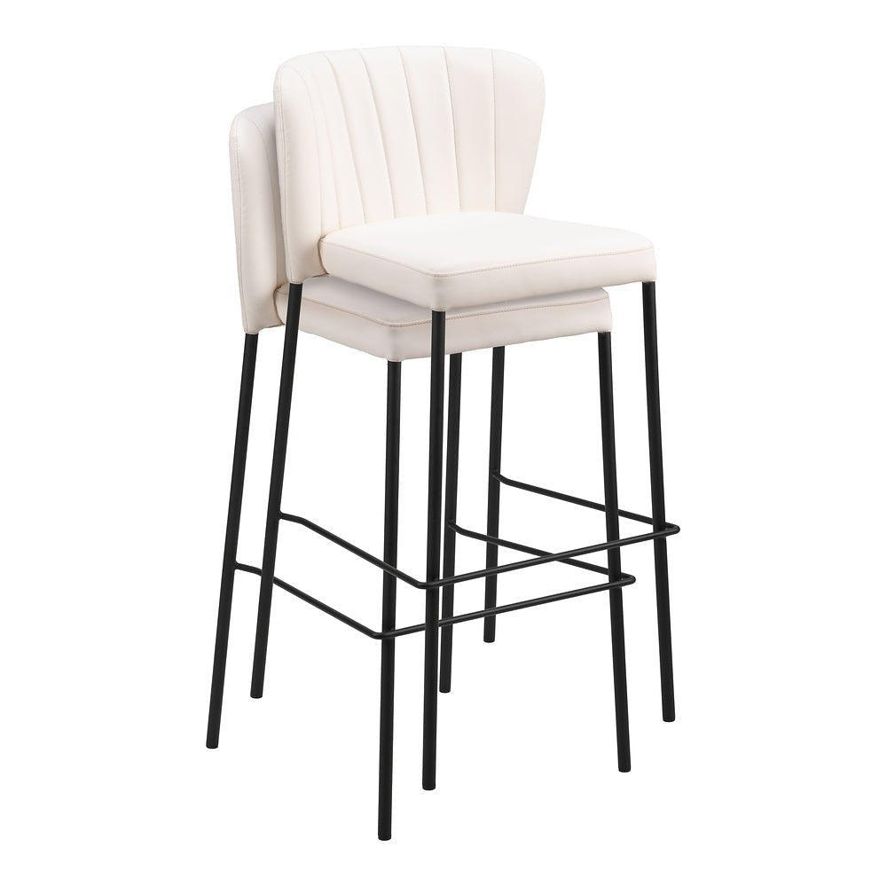 Banco Alto para Bistró - ZUO LINZ - Varios Colores - Asiento y Respaldo Tapizados en Piel Sintética - 109782 - Zuo - NOGAL BEAT - Banco Comercial