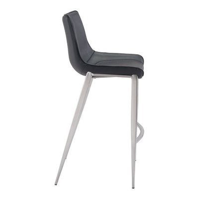 Banco Alto para Bistró - ZUO MAGNUS 53x55 101276 - Varios Colores - Asiento y Respaldo Tapizados en Piel Sintética - 101276 - Zuo - NOGAL BEAT - Banco Comercial