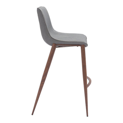 Banco Alto para Bistró - ZUO MAGNUS 53x55 109938 - Varios Colores - Asiento y Respaldo Tapizados en Piel Sintética - 109938 - Zuo - NOGAL BEAT - Banco Comercial
