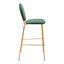 Banco Alto para Bistró - ZUO ODESSA - Varios Colores - Asiento y Respaldo Tapizados en Tela Tipo Terciopelo - 109806 - Zuo - NOGAL BEAT - Banco Comercial