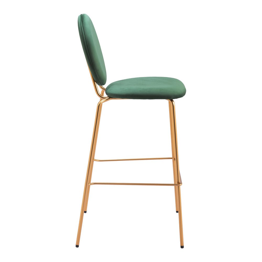 Banco Alto para Bistró - ZUO ODESSA - Varios Colores - Asiento y Respaldo Tapizados en Tela Tipo Terciopelo - 109806 - Zuo - NOGAL BEAT - Banco Comercial