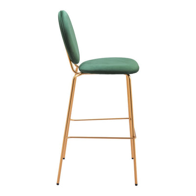 Banco Alto para Bistró - ZUO ODESSA - Varios Colores - Asiento y Respaldo Tapizados en Tela Tipo Terciopelo - 109806 - Zuo - NOGAL BEAT - Banco Comercial