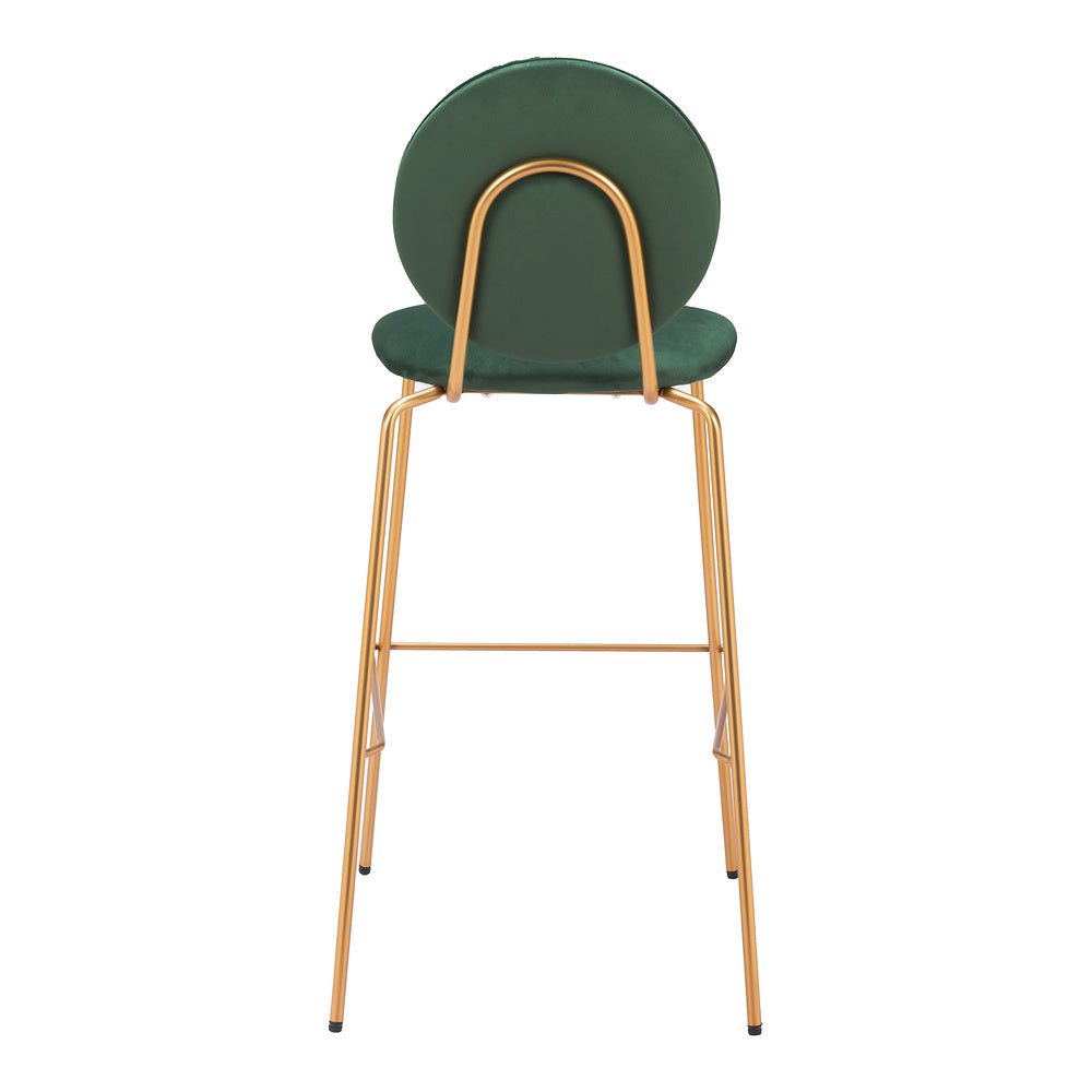 Banco Alto para Bistró - ZUO ODESSA - Varios Colores - Asiento y Respaldo Tapizados en Tela Tipo Terciopelo - 109806 - Zuo - NOGAL BEAT - Banco Comercial