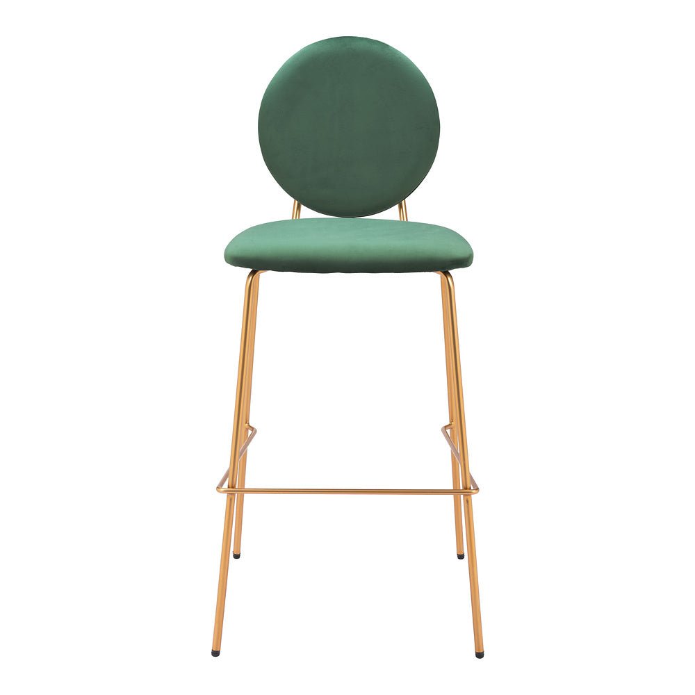 Banco Alto para Bistró - ZUO ODESSA - Varios Colores - Asiento y Respaldo Tapizados en Tela Tipo Terciopelo - 109806 - Zuo - NOGAL BEAT - Banco Comercial