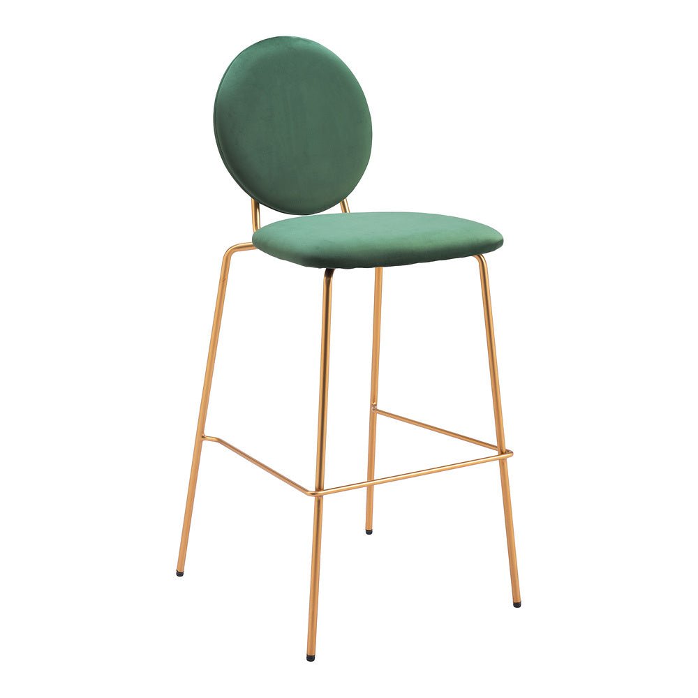 Banco Alto para Bistró - ZUO ODESSA - Varios Colores - Asiento y Respaldo Tapizados en Tela Tipo Terciopelo - 109806 - Zuo - NOGAL BEAT - Banco Comercial
