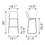 Banco Alto para Bistró - ZUO SMART - Varios Colores - Asiento y Respaldo Tapizados en Piel Sintética - 109326 - Zuo - NOGAL BEAT - Banco Comercial
