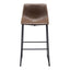 Banco Alto para Bistró - ZUO SMART - Varios Colores - Asiento y Respaldo Tapizados en Piel Sintética - 109326 - Zuo - NOGAL BEAT - Banco Comercial