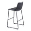 Banco Alto para Bistró - ZUO SMART - Varios Colores - Asiento y Respaldo Tapizados en Piel Sintética - 109650 - Zuo - NOGAL BEAT - Banco Comercial