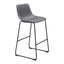Banco Alto para Bistró - ZUO SMART - Varios Colores - Asiento y Respaldo Tapizados en Piel Sintética - 109327 - Zuo - NOGAL BEAT - Banco Comercial