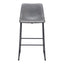 Banco Alto para Bistró - ZUO SMART - Varios Colores - Asiento y Respaldo Tapizados en Piel Sintética - 109327 - Zuo - NOGAL BEAT - Banco Comercial
