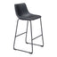 Banco Alto para Bistró - ZUO SMART - Varios Colores - Asiento y Respaldo Tapizados en Piel Sintética - 109650 - Zuo - NOGAL BEAT - Banco Comercial