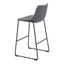 Banco Alto para Bistró - ZUO SMART - Varios Colores - Asiento y Respaldo Tapizados en Piel Sintética - 109327 - Zuo - NOGAL BEAT - Banco Comercial