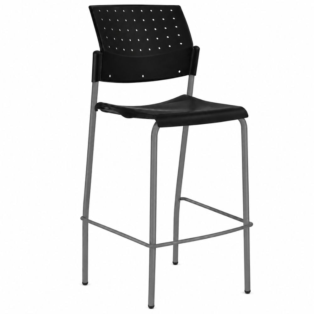 Banco Alto para Cafetería - LABENZE ARETA 107 - 00214 - Varios Colores - Patas fijas Tubular Gris y Descansa Pies - 107-00214 - Labenze - NOGAL BEAT - Banco Comercial