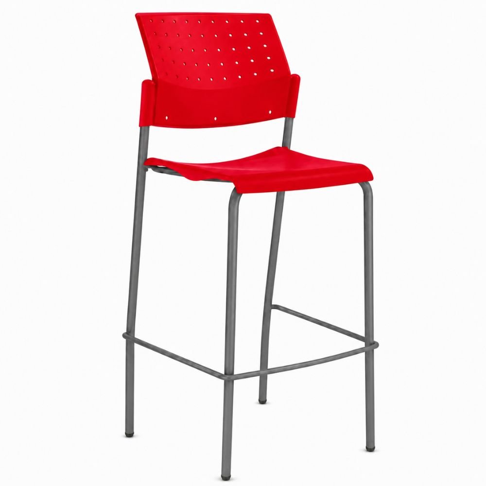 Banco Alto para Cafetería - LABENZE ARETA 107 - 00214 - Varios Colores - Patas fijas Tubular Gris y Descansa Pies - 107-00214 - Labenze - NOGAL BEAT - Banco Comercial