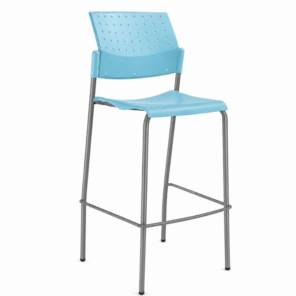 Banco Alto para Cafetería - LABENZE ARETA 107 - 00214 - Varios Colores - Patas fijas Tubular Gris y Descansa Pies - 107-00214 - Labenze - NOGAL BEAT - Banco Comercial