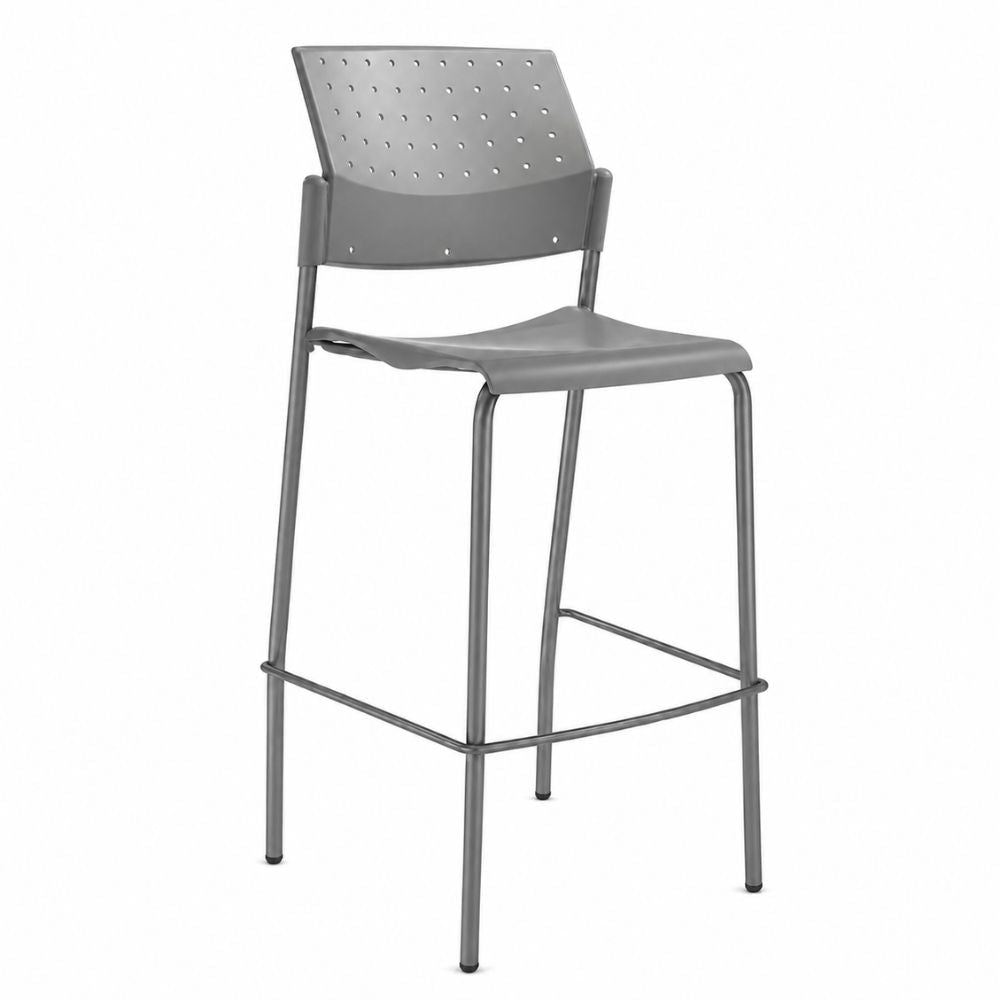 Banco Alto para Cafetería - LABENZE ARETA 107 - 00214 - Varios Colores - Patas fijas Tubular Gris y Descansa Pies - 107-00214 - Labenze - NOGAL BEAT - Banco Comercial