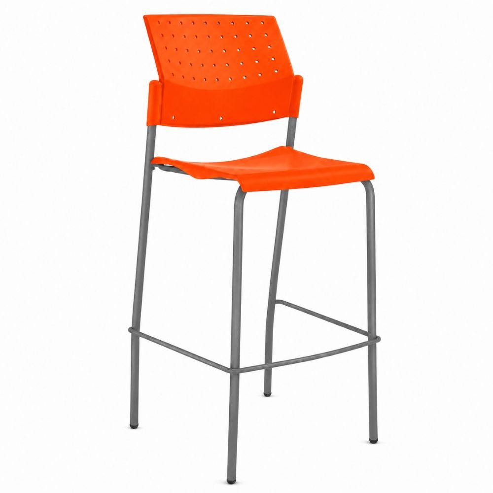 Banco Alto para Cafetería - LABENZE ARETA 107 - 00214 - Varios Colores - Patas fijas Tubular Gris y Descansa Pies - 107-00214 - Labenze - NOGAL BEAT - Banco Comercial