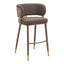 Banco Alto para Cafetería - ZUO BREW - Varios Colores - Asiento y Respaldo Tapizados en Piel Sintética - 110327 - Zuo - NOGAL BEAT - Banco Comercial