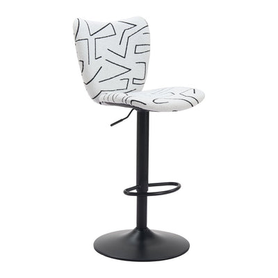 Banco Alto para Cafetería - ZUO ELEVATE - Blanco - Asiento y Respaldo Tapizados en Tejido Texturizado - 110286 - Zuo - NOGAL BEAT - Banco Comercial
