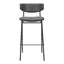 Banco Alto para Cantina - ZUO CHARON - Varios Colores - Asiento y Respaldo Tapizados en Piel Sintética - 110261 - Zuo - NOGAL BEAT - Banco Comercial