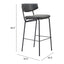 Banco Alto para Cantina - ZUO CHARON - Varios Colores - Asiento y Respaldo Tapizados en Piel Sintética - 110261 - Zuo - NOGAL BEAT - Banco Comercial