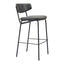 Banco Alto para Cantina - ZUO CHARON - Varios Colores - Asiento y Respaldo Tapizados en Piel Sintética - 110261 - Zuo - NOGAL BEAT - Banco Comercial