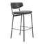 Banco Alto para Cantina - ZUO CHARON - Varios Colores - Asiento y Respaldo Tapizados en Piel Sintética - 110261 - Zuo - NOGAL BEAT - Banco Comercial