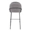 Banco Alto para Cantina - ZUO JAMBI - Varios Colores - Asiento y Respaldo Tapizados en Tela Tipo Borrego - 109968 - Zuo - NOGAL BEAT - Banco Comercial