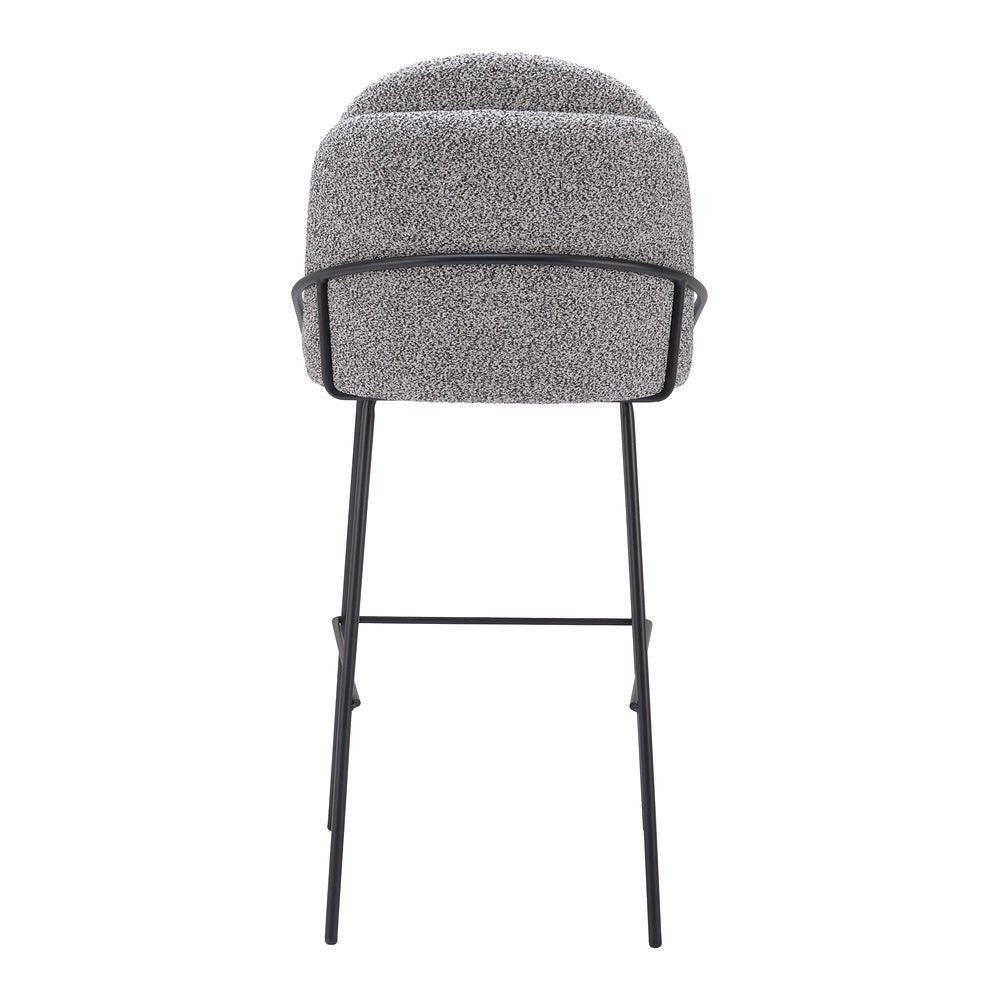 Banco Alto para Cantina - ZUO JAMBI - Varios Colores - Asiento y Respaldo Tapizados en Tela Tipo Borrego - 109968 - Zuo - NOGAL BEAT - Banco Comercial